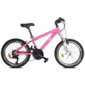 CyclingDeal Kids Children Mountain Bike Bicycle MTB Pink with Detachable Training Wheels - 18 Speed 20" Wheels 12" Frame for 5-10 Years Old