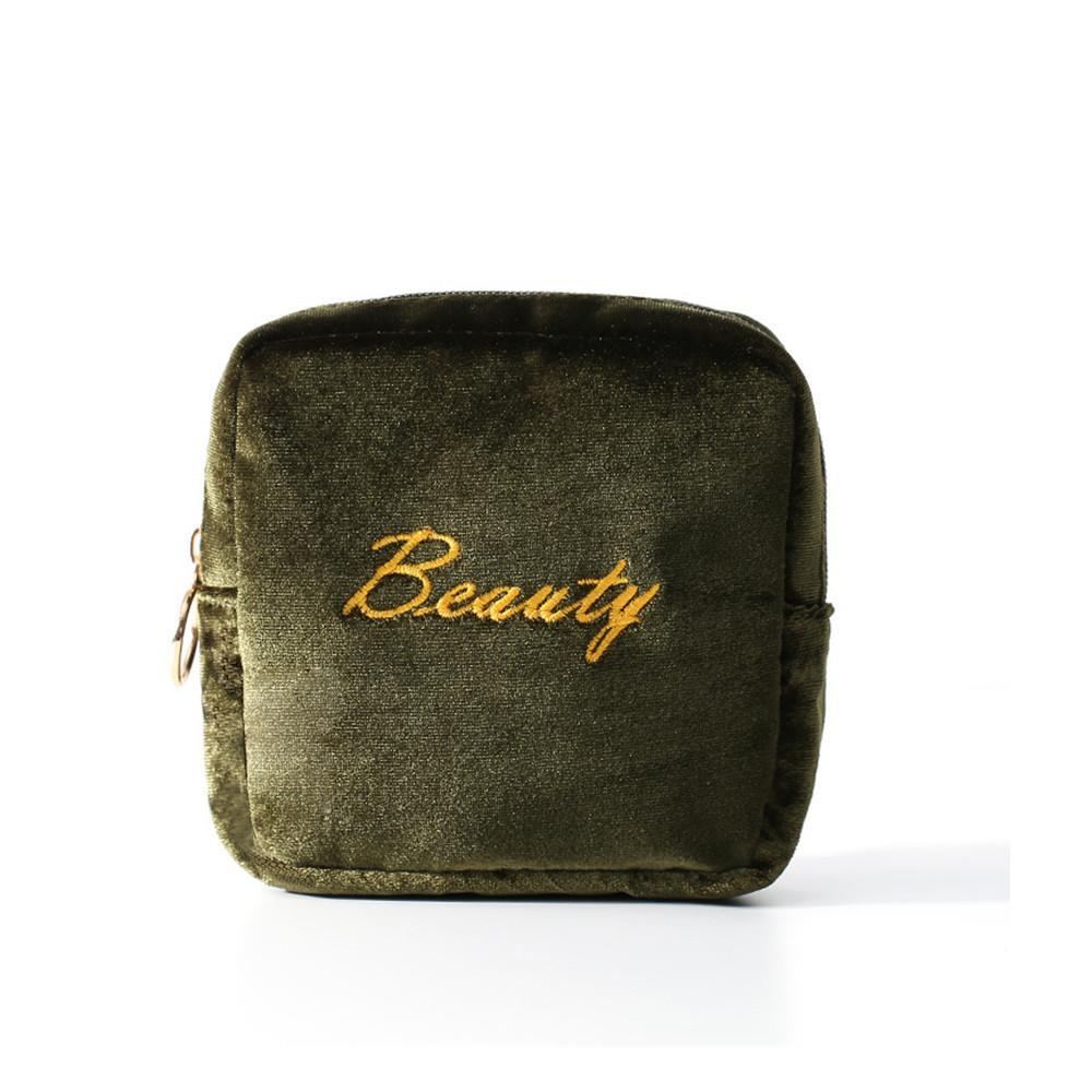 2Pcs Fashion Mini Letter Beauty Makeup Purse Cosmetic Bag Portable Small Pouch Organizer Holder Makeup Travel Storage Wash Zipper Box