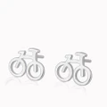 8PCS Copper Creative Stud Earrings Simple Mini Bicycle Jewelry for Women Gift