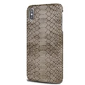 For iPhone XS Phone Back Case Snake Skin PU Leather Protective Case Slim Business Smart Cover for Apple iPhone XS