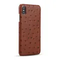 For Apple iPhone XR Phone Back Case Ostrich Skin PU Leather Case Slim Businss Smart Cover for iPhone XR