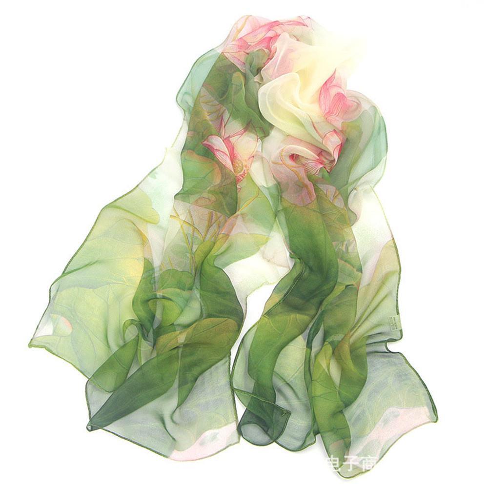 2PCS Spring And Autumn Chiffon Women Scarf SILK SCARF Geometric Pattern Design Long Soft Silk Shawl