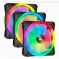 CORSAIR QL120 RGB White Triple Fan Kit with Lighting Node Core, ICUE, Low Noise 120mm Fan Blade, RGB LED PWM Fan 26dBA, 418 CFM, 3 Fan Pack