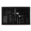 Home Premium Black Titanium Steel Cutlery Set, 24 Piece