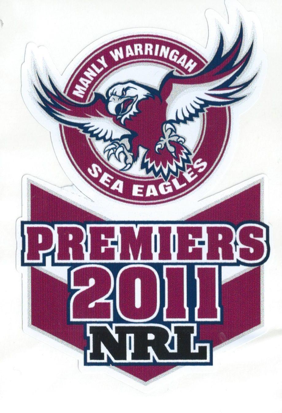 Manly Sea Eagles NRL 2011 Premiers Mini Decal Stickers * 2 per packet