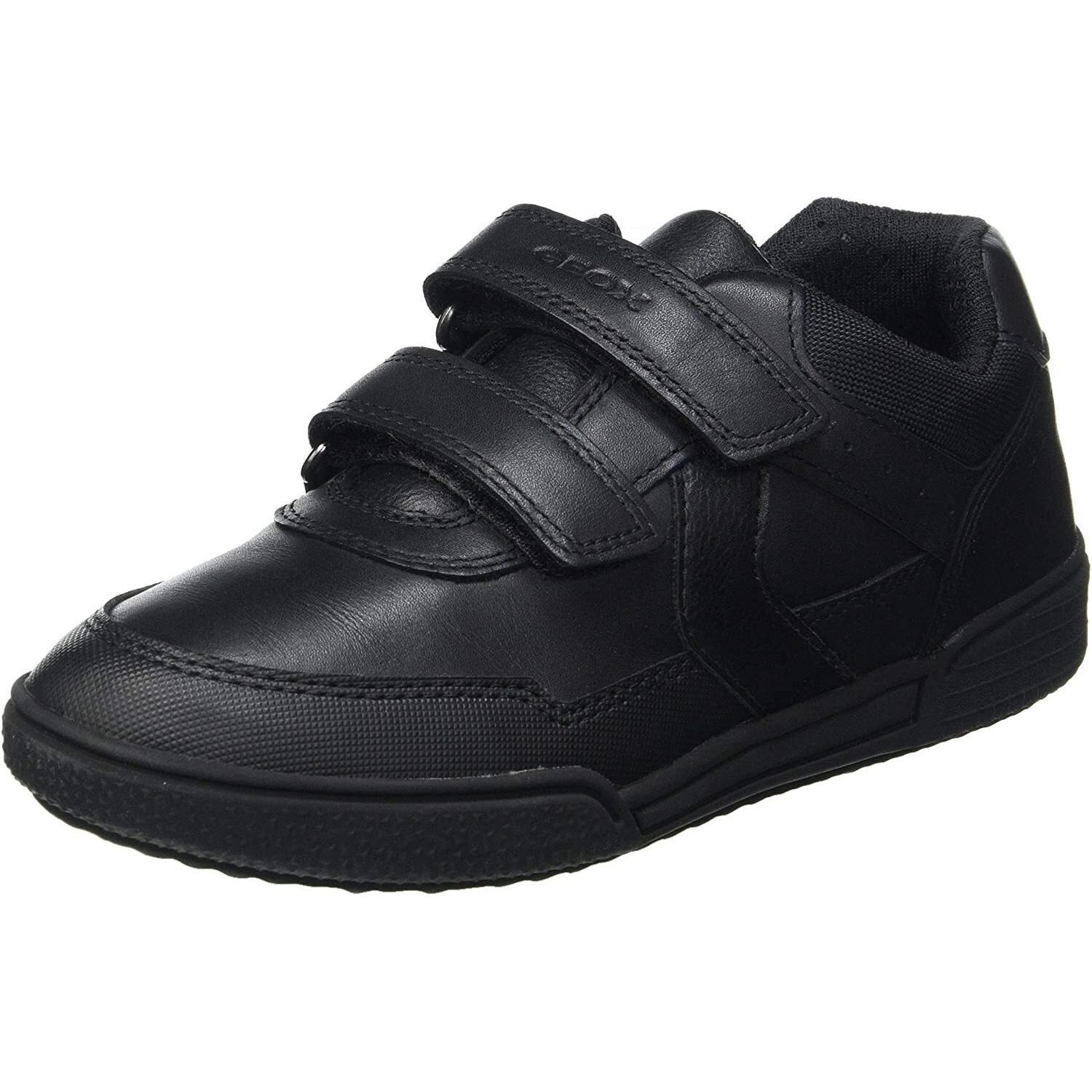 Geox Boys Poseido Leather School Shoes (Black) (1 UK)
