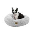 Charlie's Shaggy Faux Fur Round Calming Dog Bed Arctic White (Small, Medium, Large)