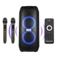 SingMasters Party Box P50 Bluetooth Karaoke Machine Speaker,Portable,Rechargeable,2 Premium UHF Wireless mics,Party Lights,Recording