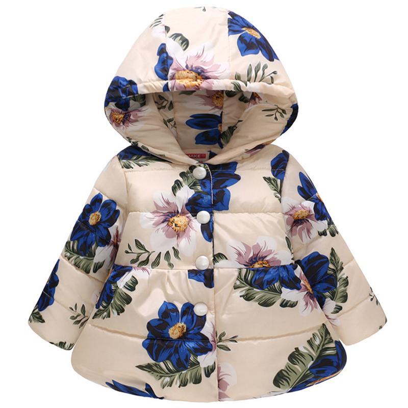 GoodGoods Toddler Kids Cute Pattern Hooded Jacket Warm Coats Outwear(Beige Orchid,2-3 Years)