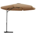 Outdoor Parasol with Steel Pole 300 cm Taupe vidaXL