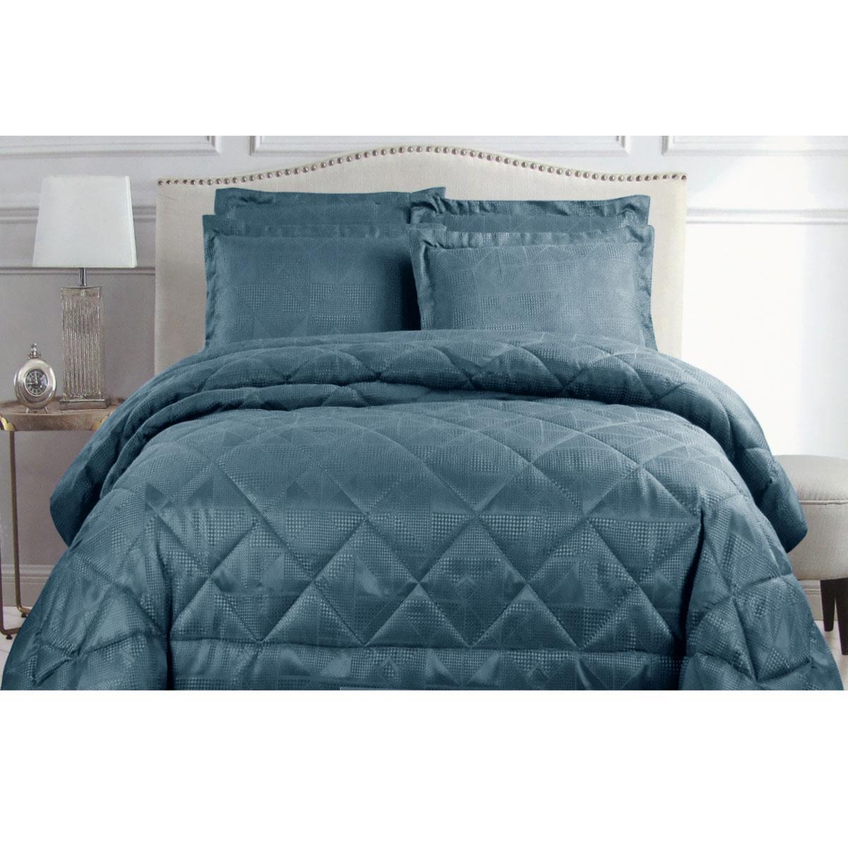 Hotel Living Eli Jacquard Comforter Set Queen Blue