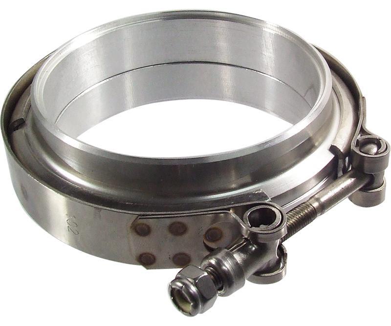 Proflow V Band Exhaust Clamp Interlocking Stainless Steel Natural 6.0 in. O.D. Pipe Kit PFETV60