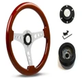 SAAS Steering Wheel Wood 14" ADR Logano Chrome Spoke SW506CW and SAAS boss kit for Ford Falcon XW 1969 -1970