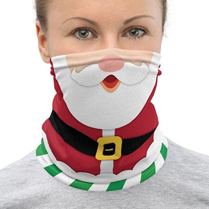 GoodGoods Unisex Christmas Balaclava Face Cover Mask Men Women Tube Scarf Snood Bandana (Moustache Green)