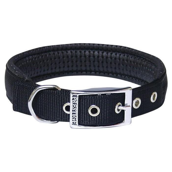 Prestige Pet Soft Padded Adjustable Dog Collar Black 1 Inch x 61cm