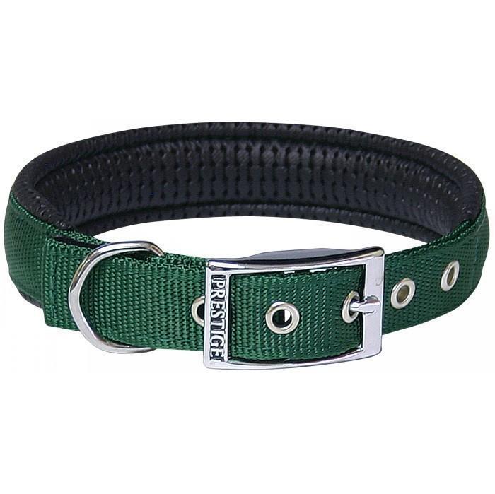 Prestige Pet Soft Padded Adjustable Dog Collar Hunter Green 1 Inch x 56cm