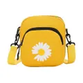 2 Pcs Cute Daisy One-shoulder Bag for Girl Small Bag Girl Student Sloping Bag Canvas Zero Wallet