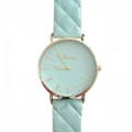 2PCS The Women of men 's Manner Geneva Checkers Leather strap dial Quartz necklace Watch that is casual