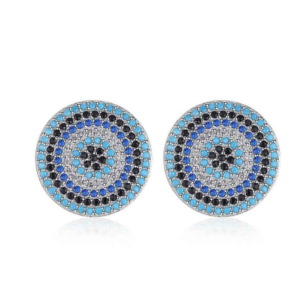 Evil Eye Earrings For Women Blue Stone CZ Crystal Lucky Turkey Stud Earrings Jewelry Fashion