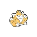 5PCS Cute Cartoon Nine - Tailed Fox Rabbit Alloy Brooch