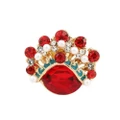 4PCS Chinese Style Hat Brooch Ruby Opera Hat Alloy Brooch