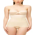 Isavela Womens High Waist Abdominal Panty Length Compression Girdle (Stage 1) - Beige