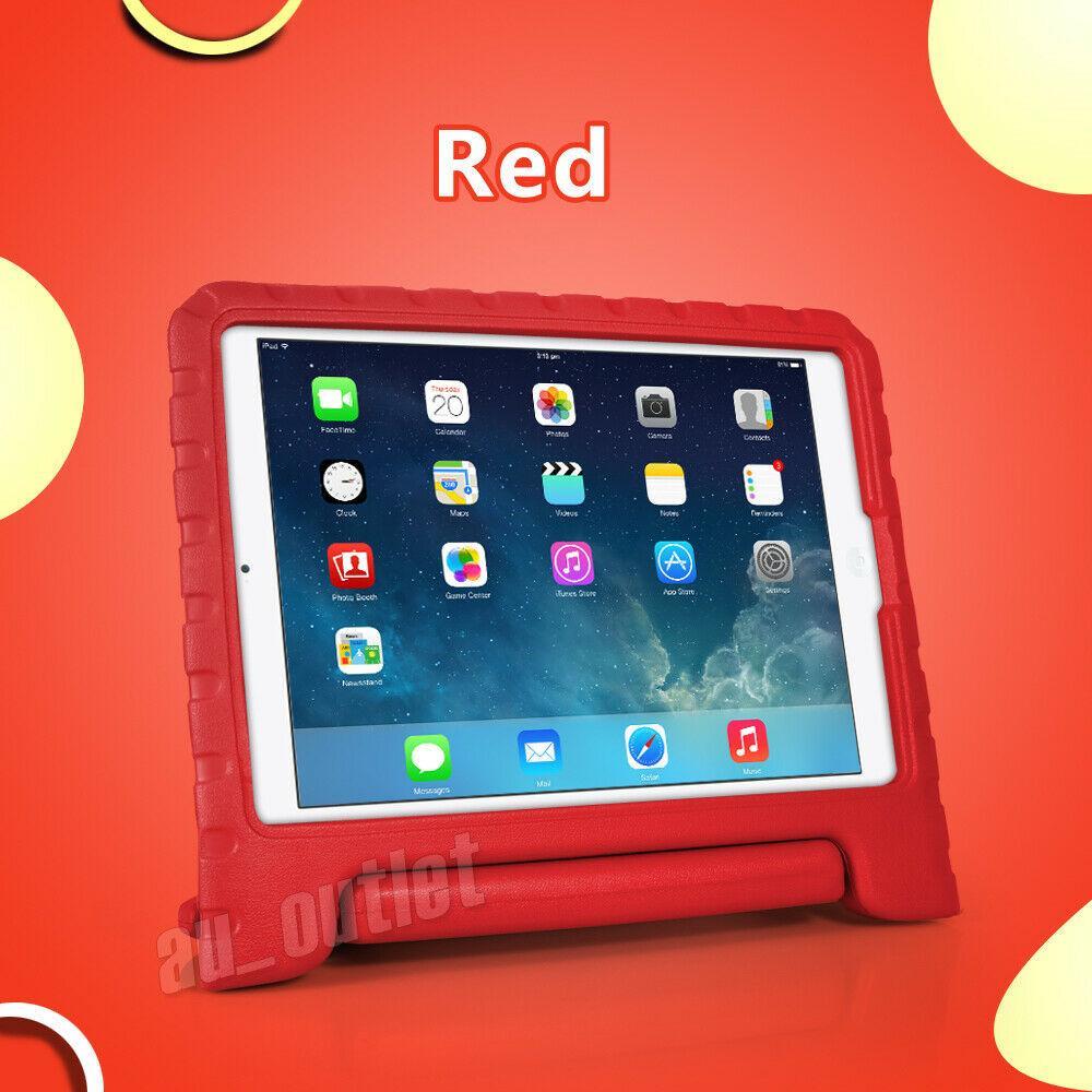 iPad (8th generation) Kids Shockproof Heavy Duty Tough Case Cover For-Red
