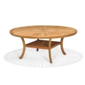 Solomon 1.8M Round Outdoor Teak Timber Dining Table + Darcey Chairs + Lazy Susan - Outdoor Dining Settings