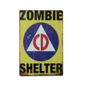 3xtin Sign Zombie Shelter Sign Yellow