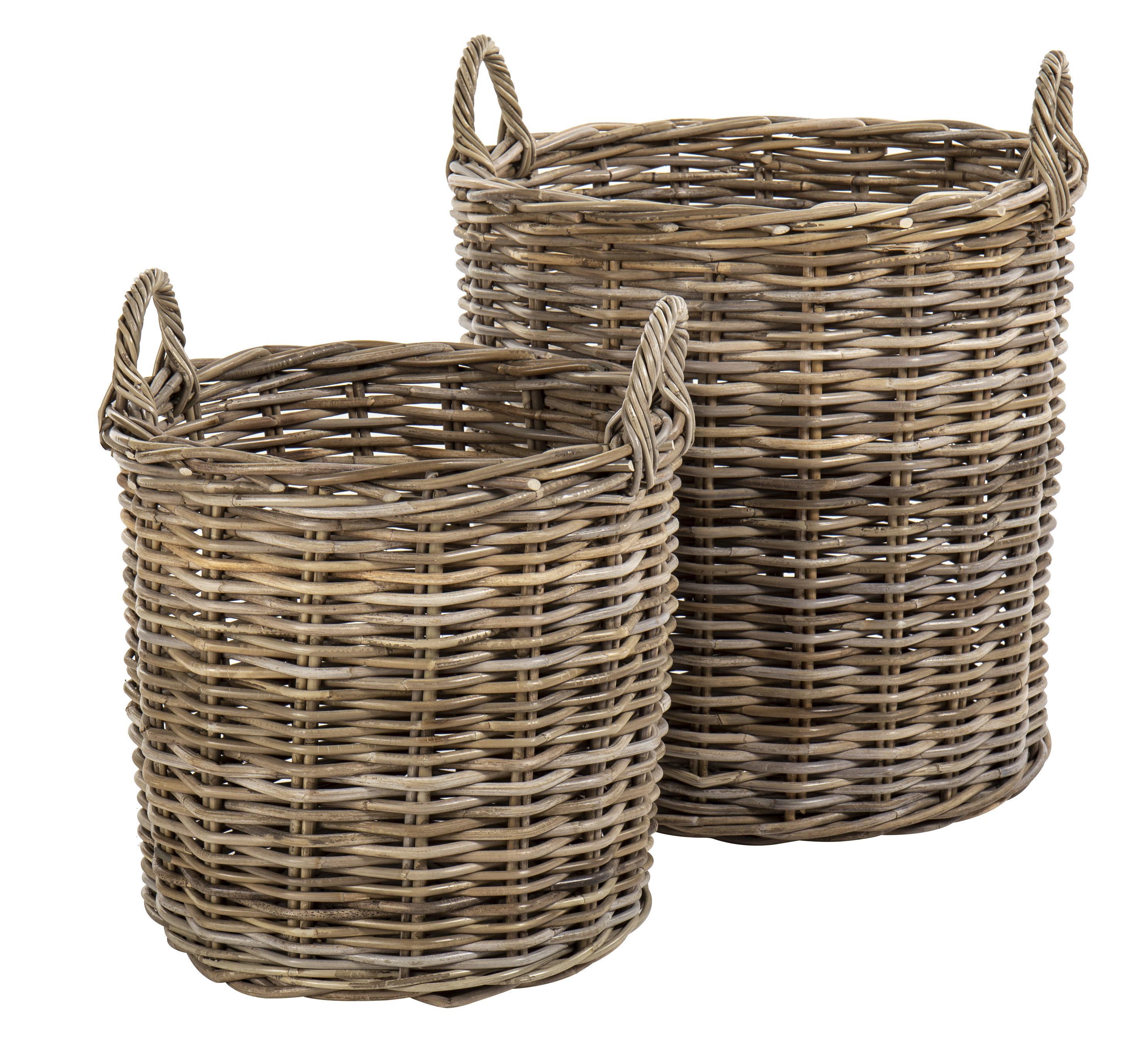 Amalfi Aubusson Baskets 2pcs Set Kubu Grey 40x40x40cm/50x50x50cm