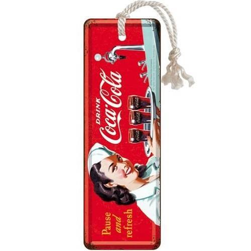 Coca-Cola Red & White Waitress Metal Bookmark Nostalgic Art