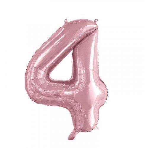 Number 4 Light Pink Foil Balloon 86cm
