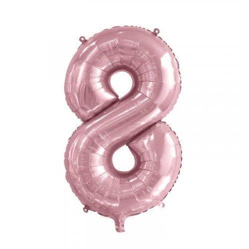 Number 8 Light Pink Foil Balloon 86cm