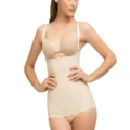 Isavela Post Surgical (Stage 1) Compression Body Suit w/ Suspenders (Panty Length) -Beige