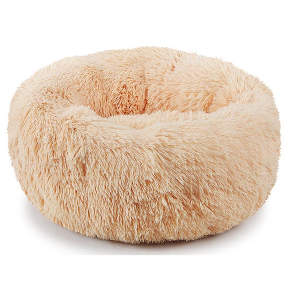 Pet Dog Cat Calming Bed Warm Soft Plush Round Nest Comfy Sleeping Kennel Cave
