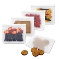 5X Reusable Food Storage Bags Double Ziplock Leakproof Sandwich Bag Fruit Vegetables Storage Pouch