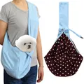 Blue Reversible Pet Sling Carrier Pet Dog Cat Carrier Bag Crossbody