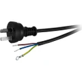23PB100 10A 3 Core Mains Lead - 2M Bare Wire Power Lead Black