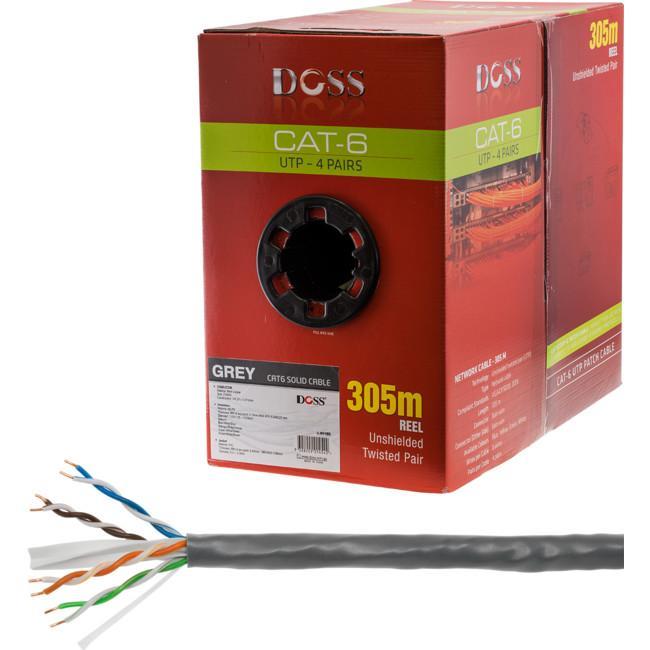 C6RGRY 305M Cat6 Solid Cable Grey Sold As 305M Roll Only
