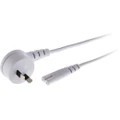 720ACRW Flat Mains To Fig 8 Lead - 2M White* Right Angle Plug