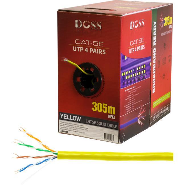 C5RYLW 305M Cat5e Solid Cable Yellow Sold As 305M Roll