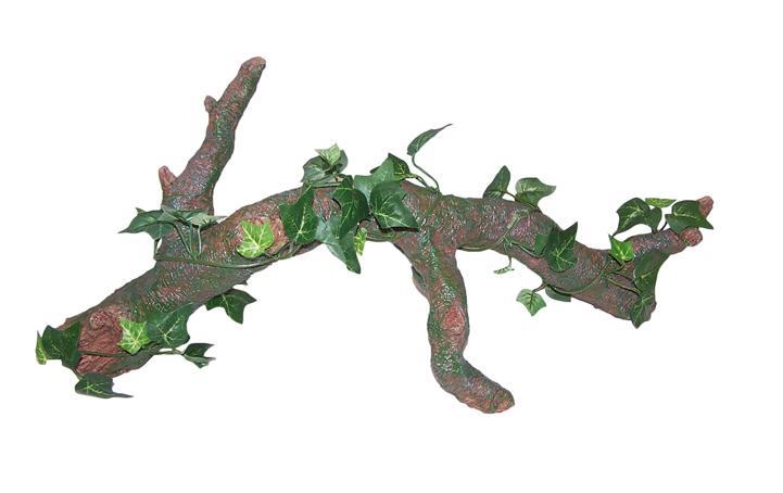 URS Ornament Log w/ Silk Plant Reptile Accessory Long