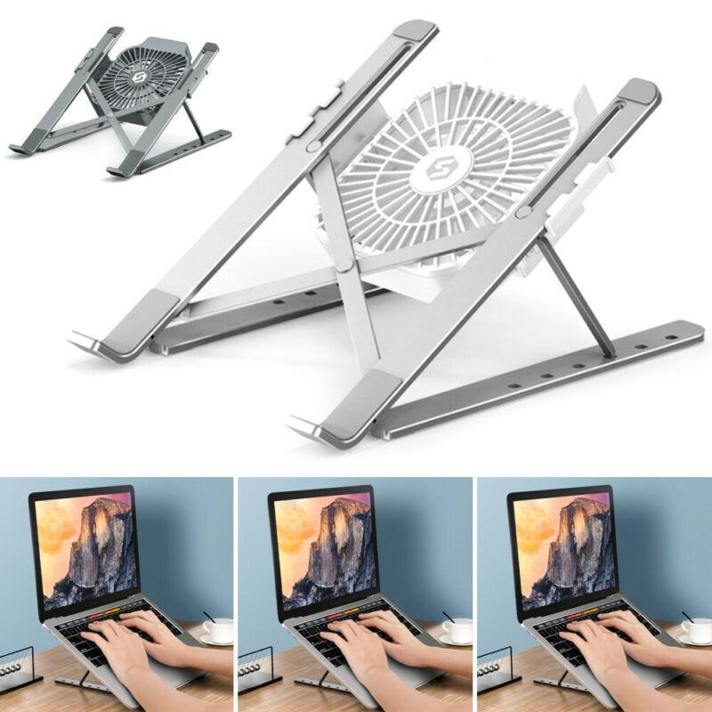Vicanber Adjustable Portable Folding Laptop Holders With Fan Computer Table Stand Tray (Silver)