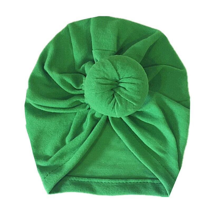GoodGoods Newborn Kids Baby Knot Turban Head Infant Wrap India Hats Soft Cotton Beanie Cap (Green)