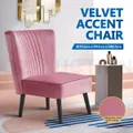 Armchair Lounge Dining Chair Accent Armchair Retro Single Sofa Velvet Seat Pink