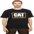 Caterpillar Mens Big & Tall CAT Diesel Power Short Sleeve Classic Fit Tee - Black - XS