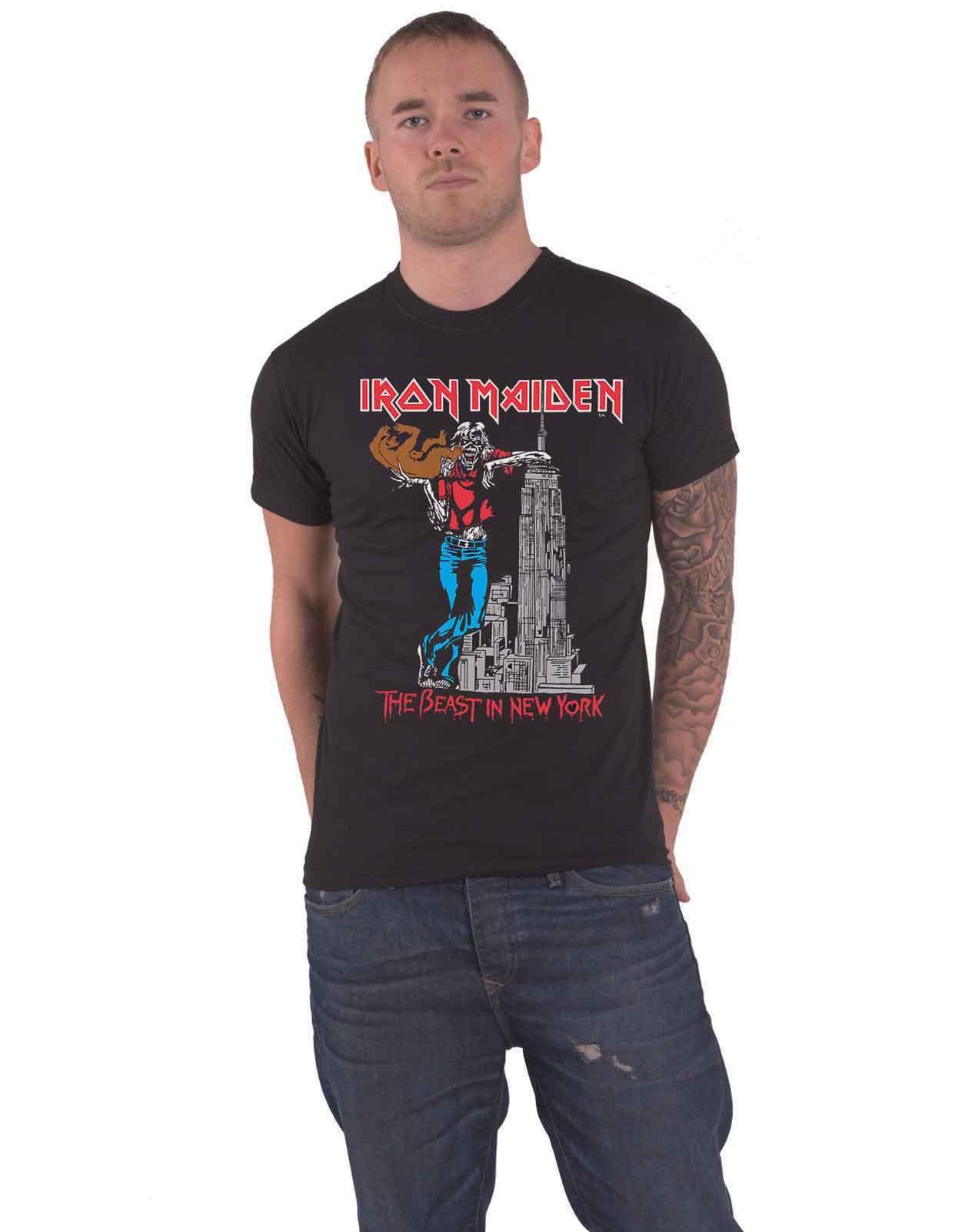 Iron Maiden T Shirt The Beast In New York 1982 Tour new Official Mens Black