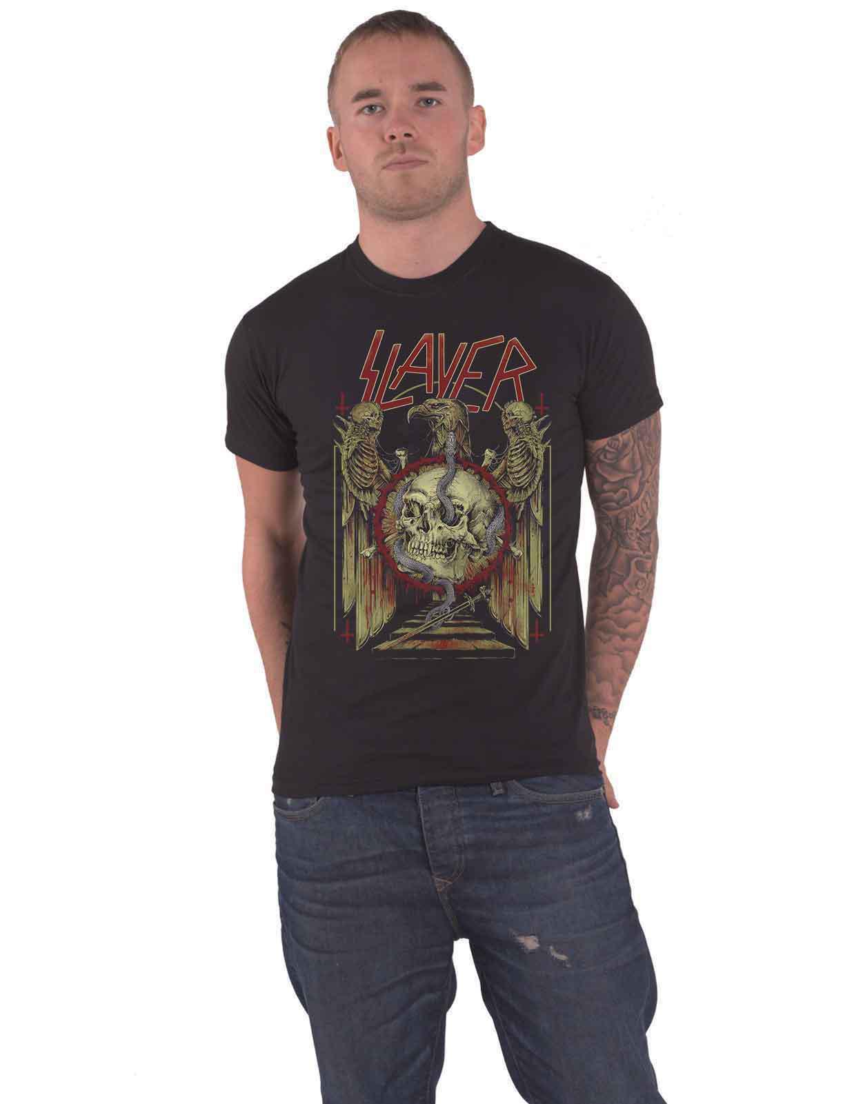 Slayer T Shirt Eagle and Serpent Band Logo new Official Mens Black