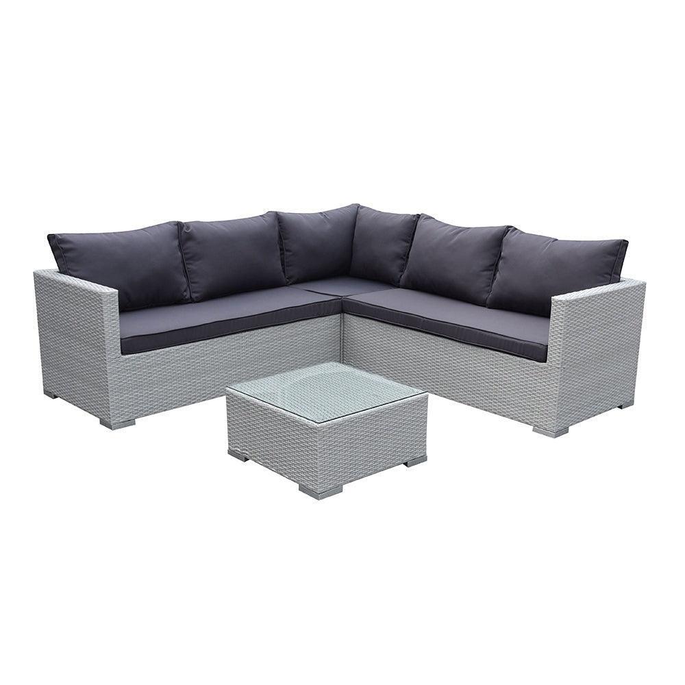4pc Lounge Set Outdoor Sofa Furniture Rattan Wicker Corner w Table Garden Patio