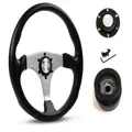 SAAS Steering Wheel Poly 14" ADR Octane Brushed Alloy Spoke SW515S-R and SAAS boss kit for Toyota Corona RT140 RT120 RT132 RT133 T18 2000 1974-1983